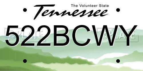 522BCWY Tennessee License Plate