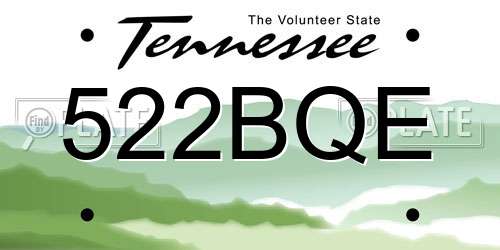 522BQE Tennessee License Plate