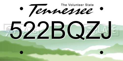 522BQZJ Tennessee License Plate
