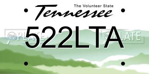 522LTA Tennessee License Plate