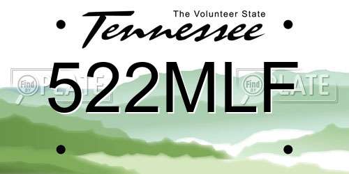 522MLF Tennessee License Plate