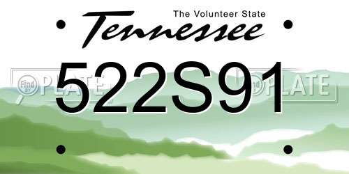 522S91 Tennessee License Plate
