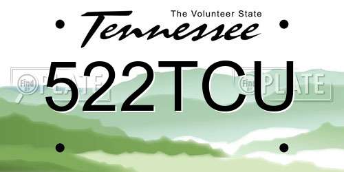 522TCU Tennessee License Plate
