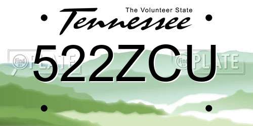 522ZCU Tennessee License Plate