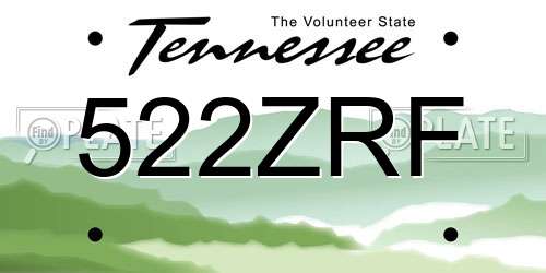 522ZRF Tennessee License Plate