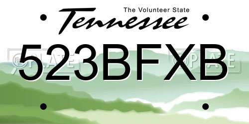523BFXB Tennessee License Plate