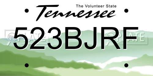523BJRF Tennessee License Plate