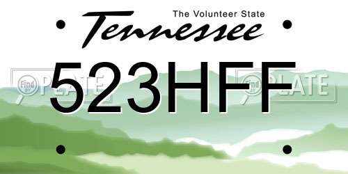 523HFF Tennessee License Plate