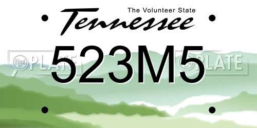 523M5 Tennessee License Plate