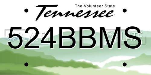 524BBMS Tennessee License Plate