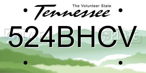 524BHCV Tennessee License Plate