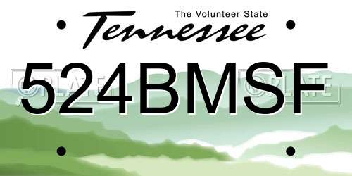 524BMSF Tennessee License Plate