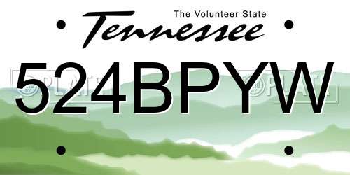 524BPYW Tennessee License Plate