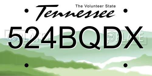 524BQDX Tennessee License Plate