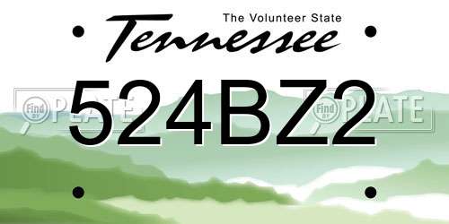 524BZ2 Tennessee License Plate