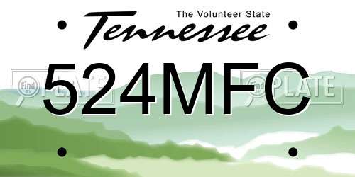 524MFC Tennessee License Plate