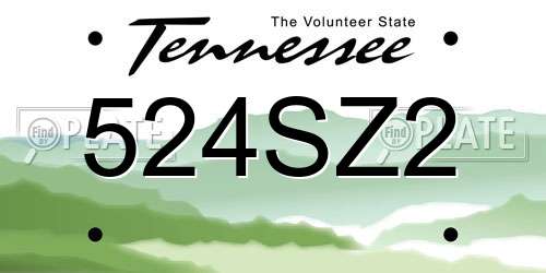 524SZ2 Tennessee License Plate