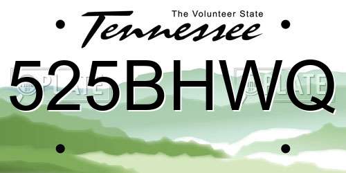 525BHWQ Tennessee License Plate