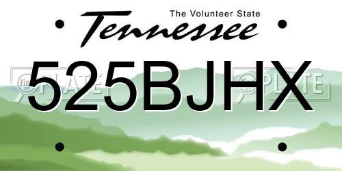 525BJHX Tennessee License Plate