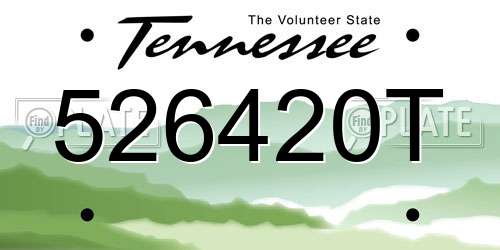 526420T Tennessee License Plate
