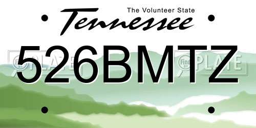 526BMTZ Tennessee License Plate