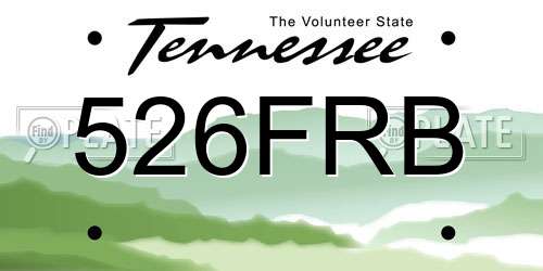 526FRB Tennessee License Plate