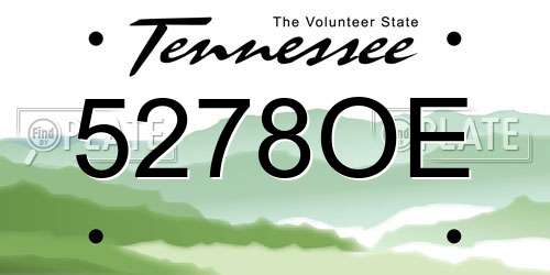 5278OE Tennessee License Plate