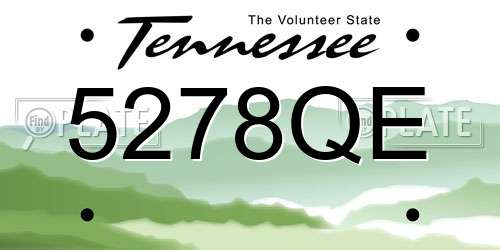 5278QE Tennessee License Plate