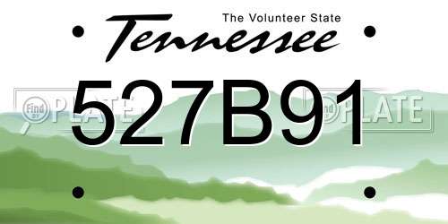 527B91 Tennessee License Plate