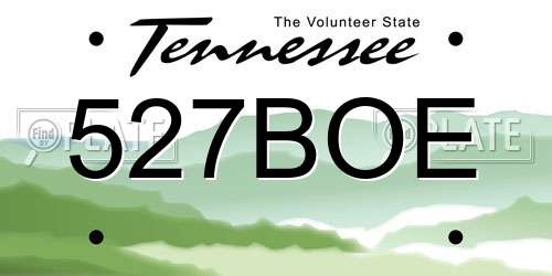 527BOE Tennessee License Plate