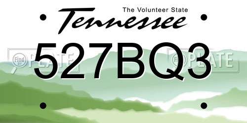527BQ3 Tennessee License Plate