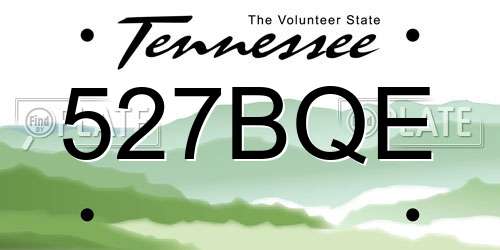 527BQE Tennessee License Plate