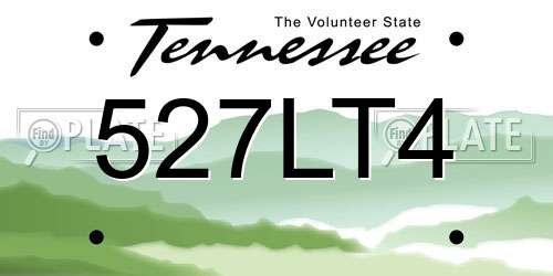 527LT4 Tennessee License Plate