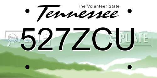 527ZCU Tennessee License Plate