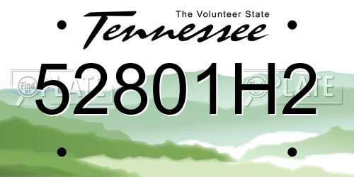 52801H2 Tennessee License Plate