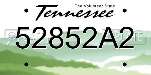 52852A2 Tennessee License Plate