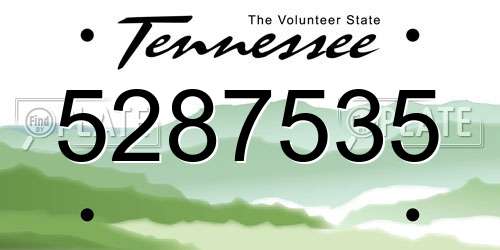 5287535 Tennessee License Plate