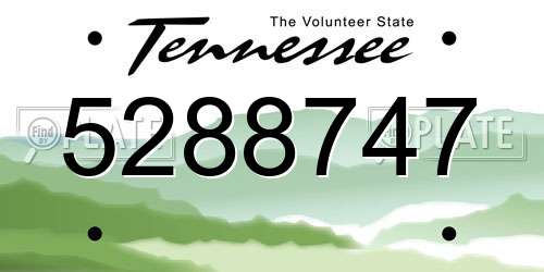 5288747 Tennessee License Plate