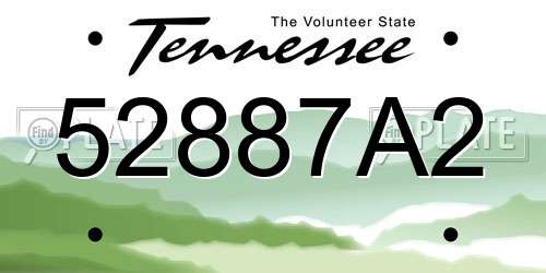52887A2 Tennessee License Plate