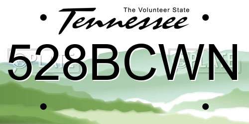 528BCWN Tennessee License Plate