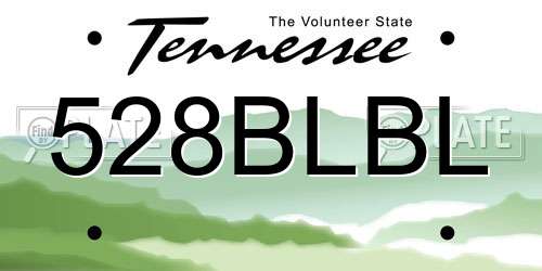 528BLBL Tennessee License Plate