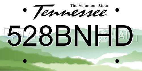 528BNHD Tennessee License Plate