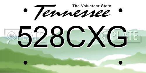 528CXG Tennessee License Plate