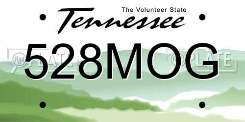528MOG Tennessee License Plate