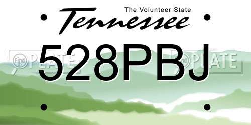 528PBJ Tennessee License Plate