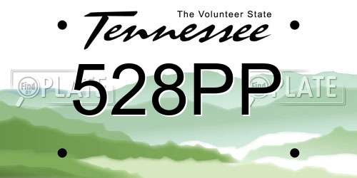 528PP Tennessee License Plate