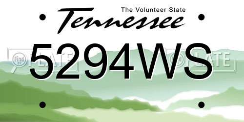 5294WS Tennessee License Plate