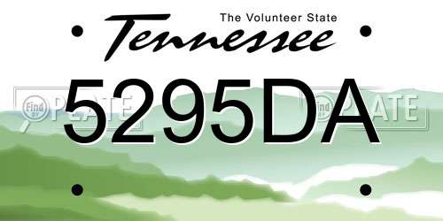 5295DA Tennessee License Plate