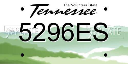 5296ES Tennessee License Plate