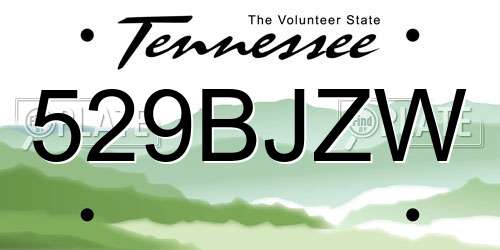 529BJZW Tennessee License Plate
